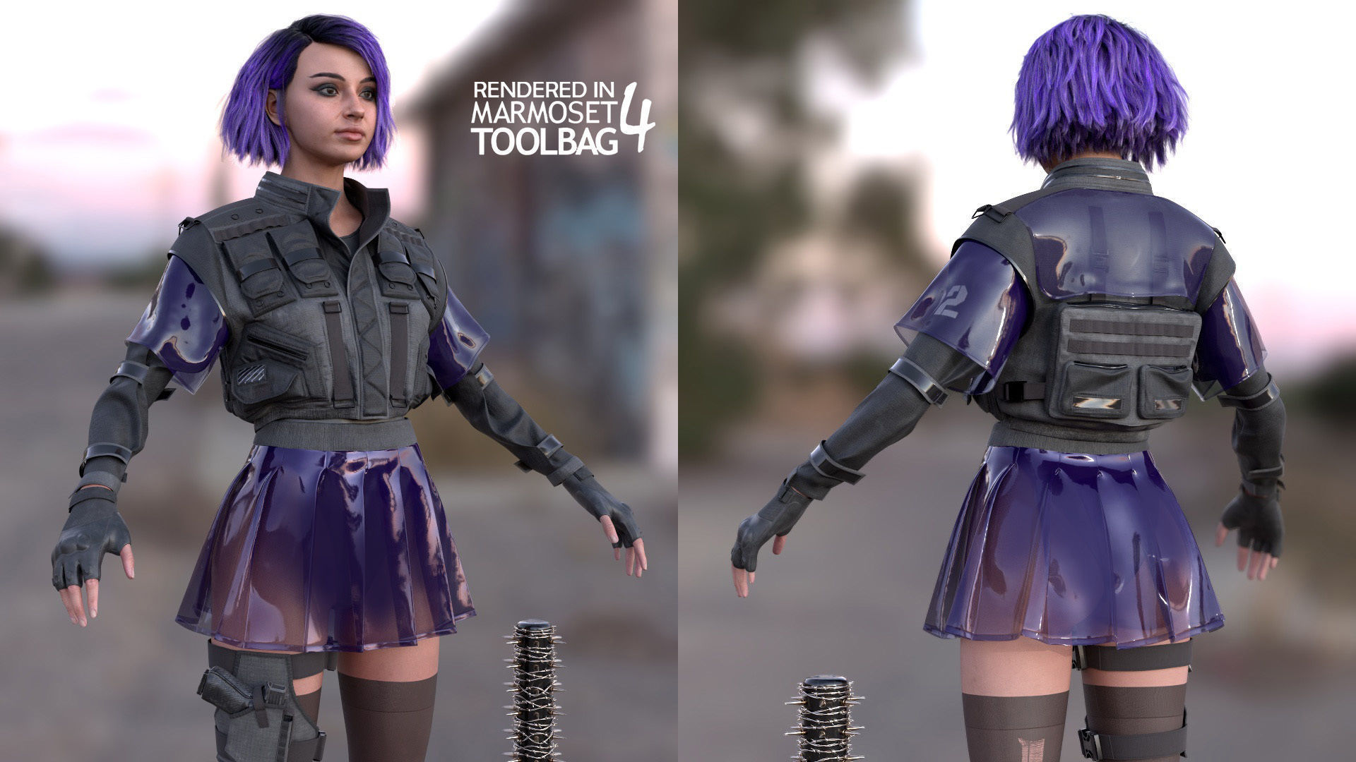 Mens and Womens Cyberpunk Outfits - Modular - Rigged 3D Model Collection_14