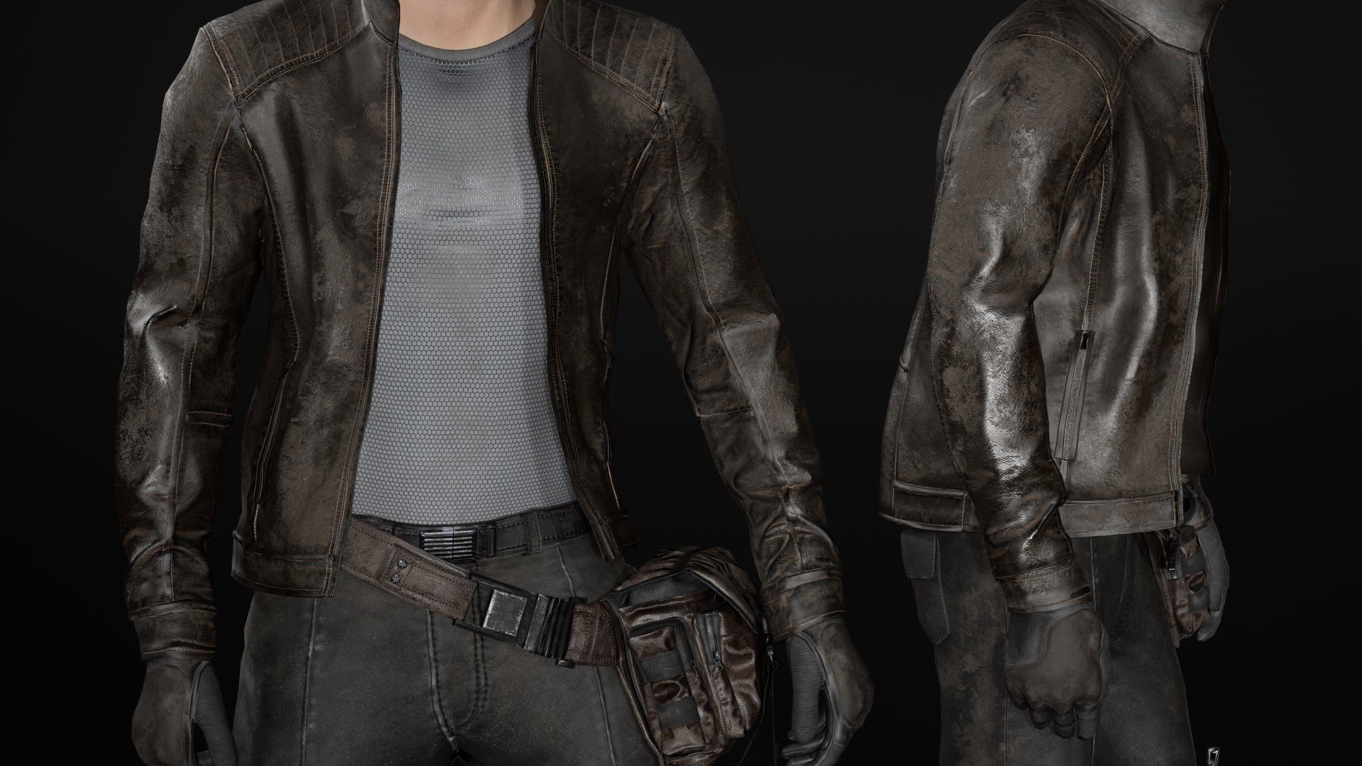 Mens and Womens Cyberpunk Outfits - Modular - Rigged 3D Model Collection_48