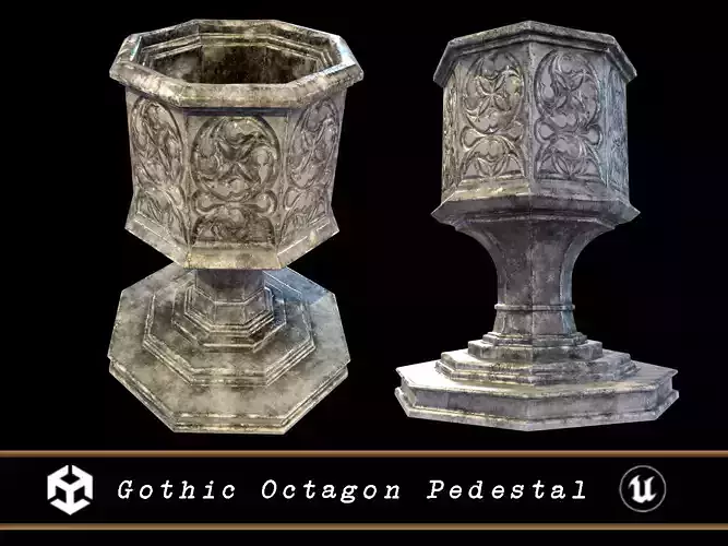 Medieval Gothic Octagon Pedestal