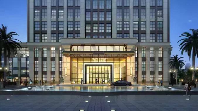 3Dmax fashion city commercial square building 167