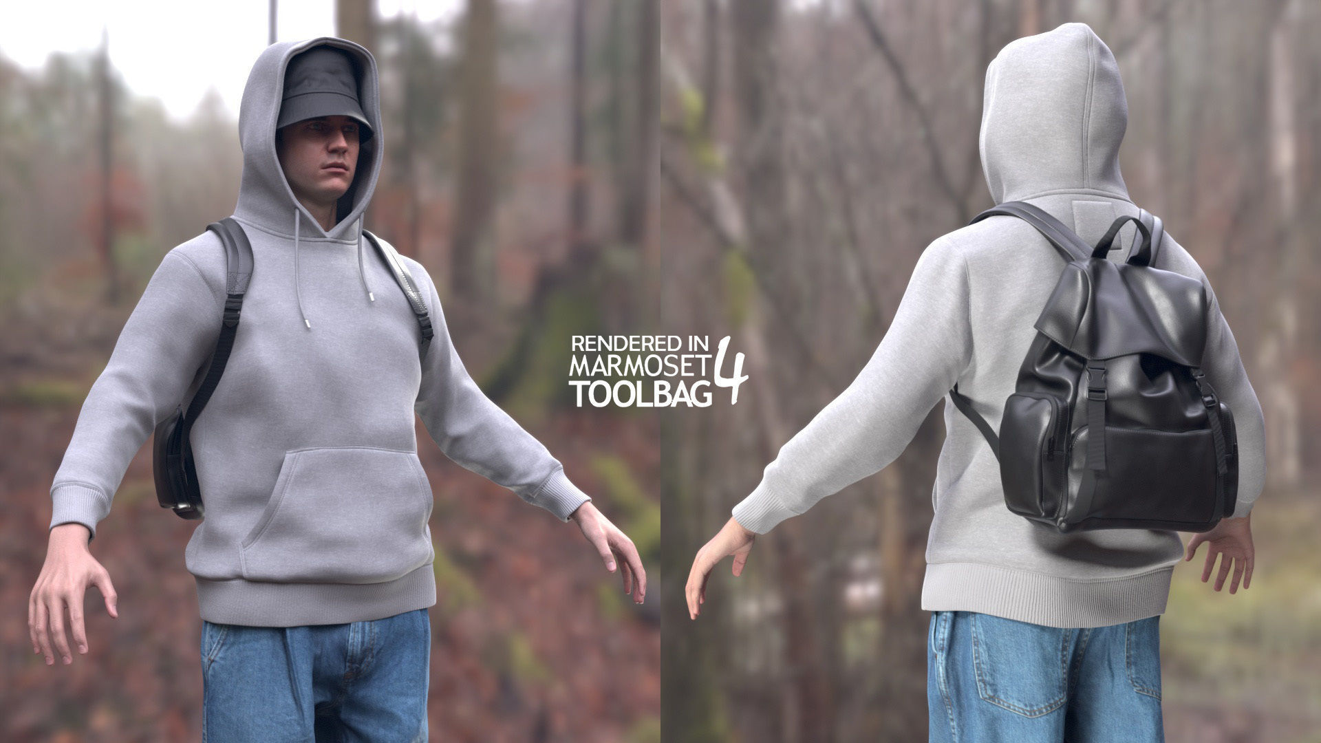 Mens and Womens Autumn Outfits - Modular - Rigged 3D Model Collection_7