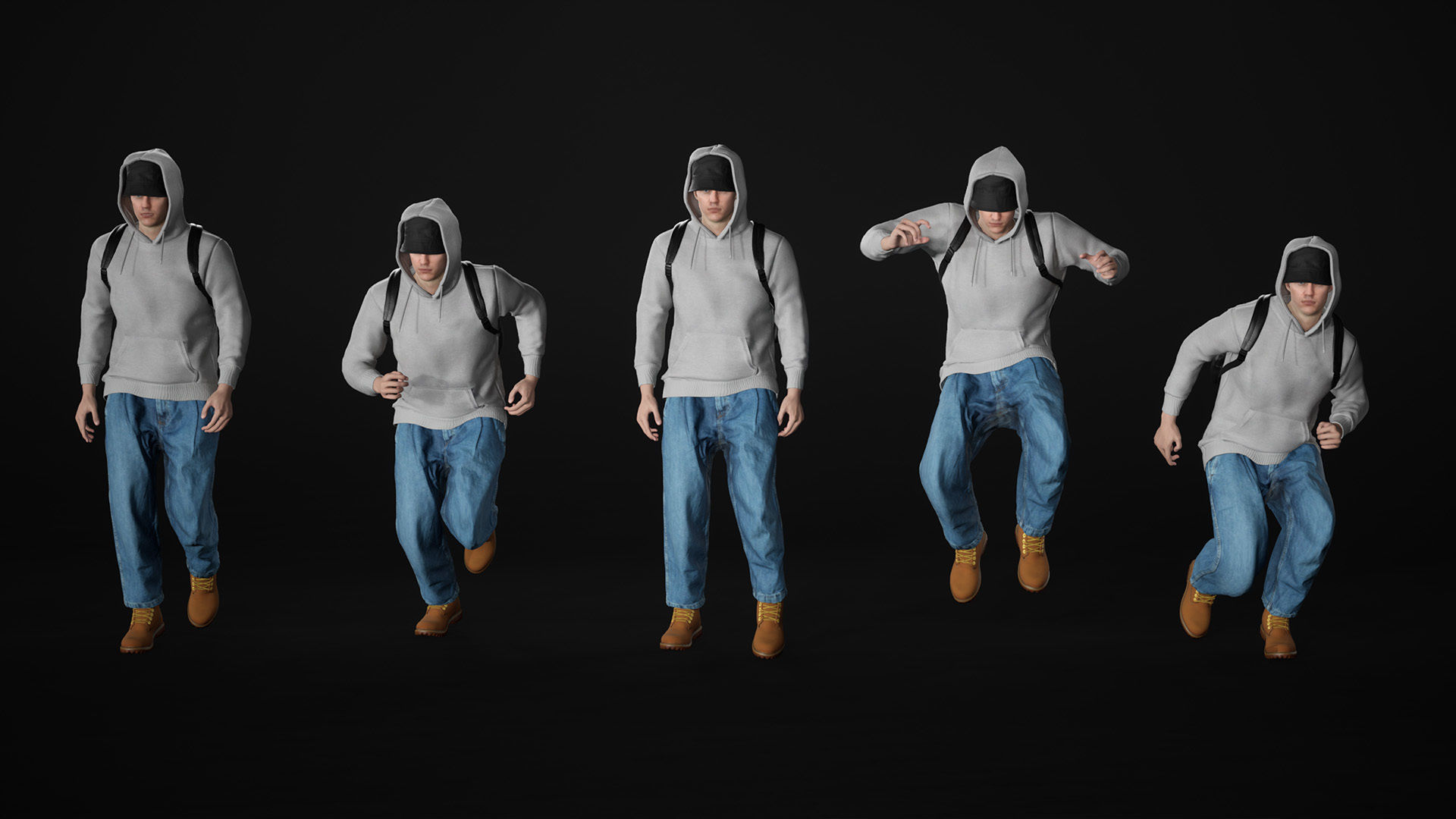 Mens and Womens Autumn Outfits - Modular - Rigged 3D Model Collection_28