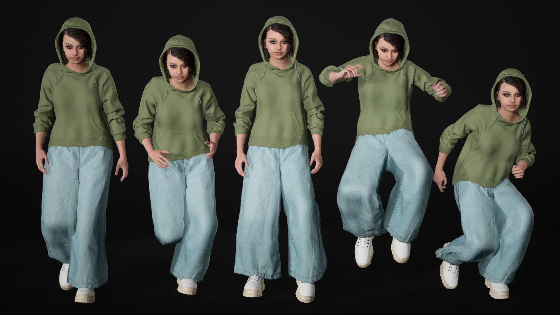 Mens and Womens Autumn Outfits - Modular - Rigged 3D Model Collection_27