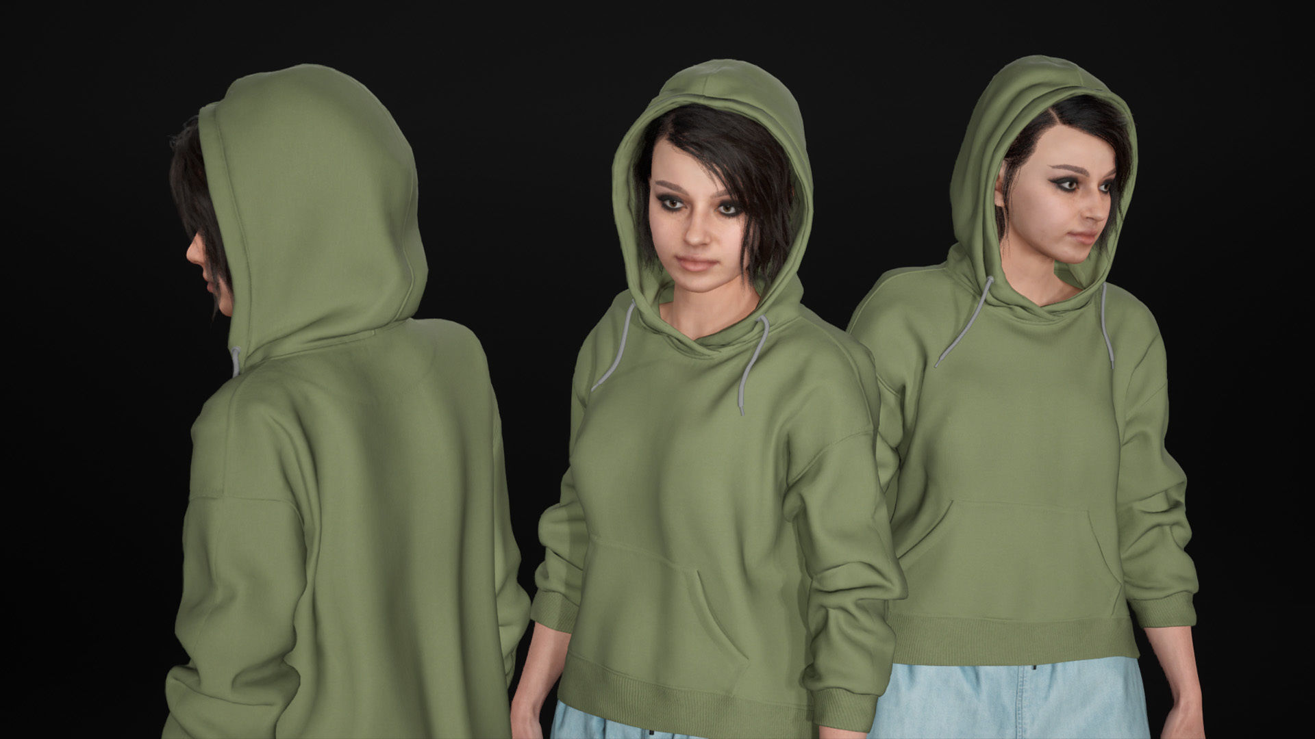 Mens and Womens Autumn Outfits - Modular - Rigged 3D Model Collection_37