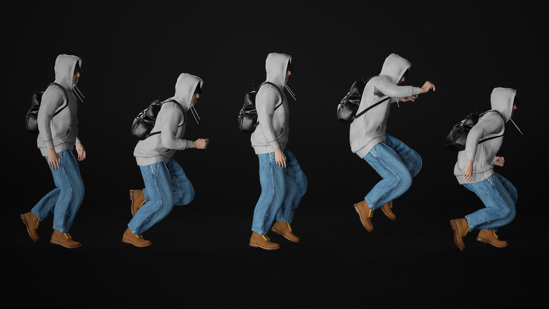 Mens and Womens Autumn Outfits - Modular - Rigged 3D Model Collection_31