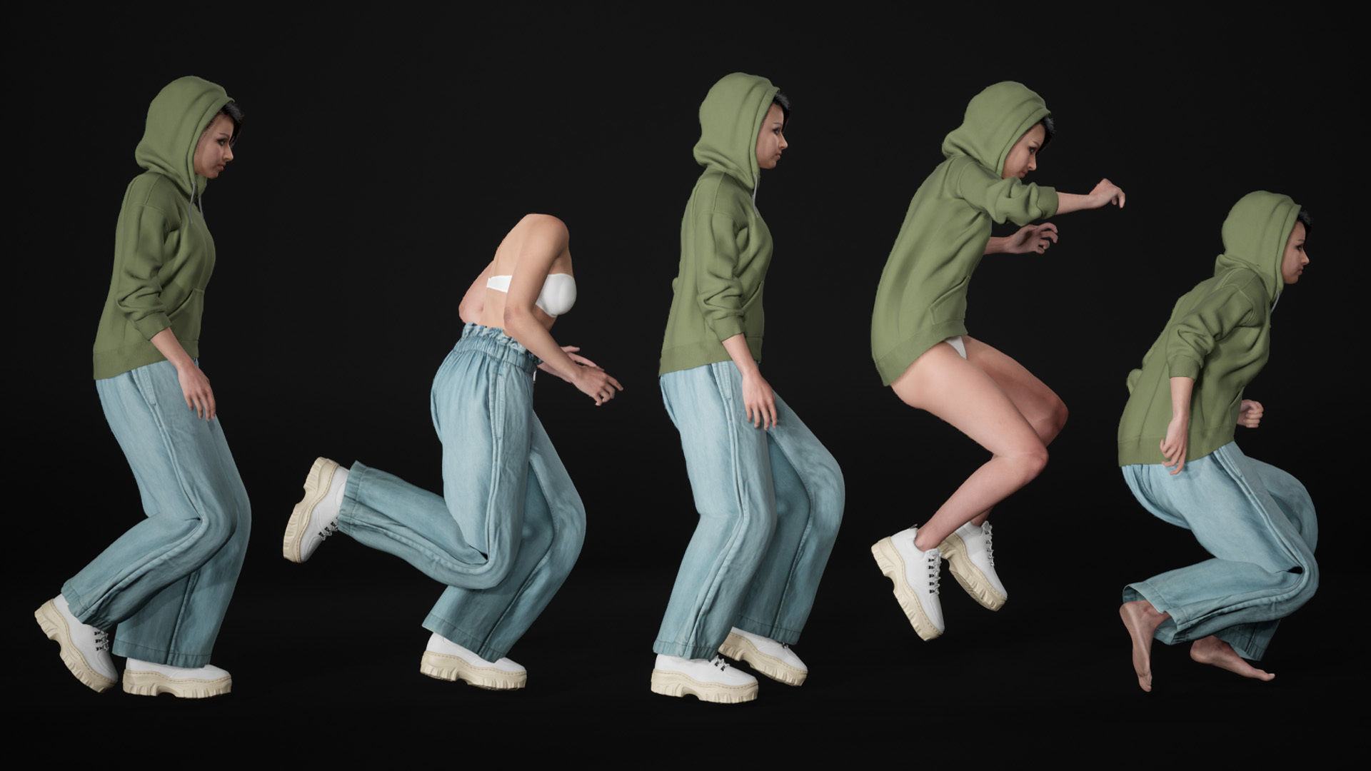 Mens and Womens Autumn Outfits - Modular - Rigged 3D Model Collection_30