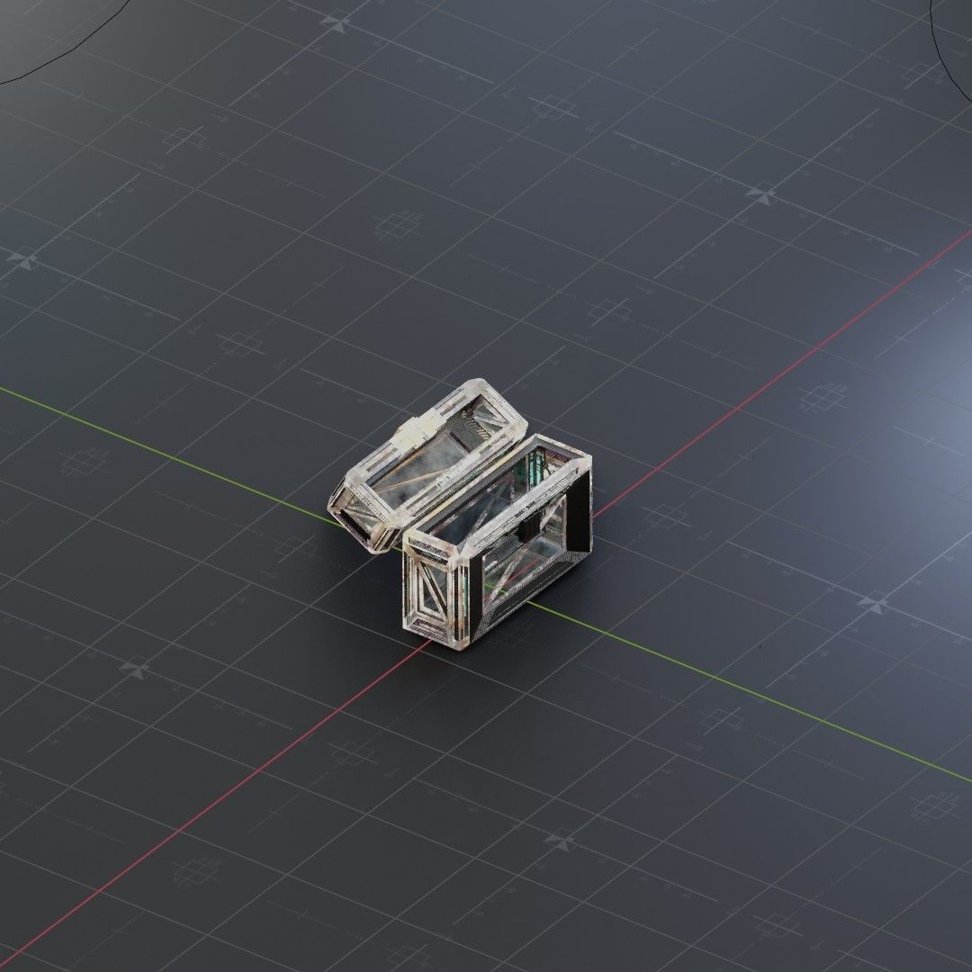 Sci-Fi Crate Box Sci Fi  Pack Bundle Kitbash  Low-poly 3D model_8