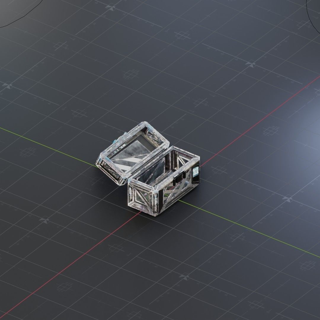 Sci-Fi Crate Box Sci Fi  Pack Bundle Kitbash  Low-poly 3D model_12