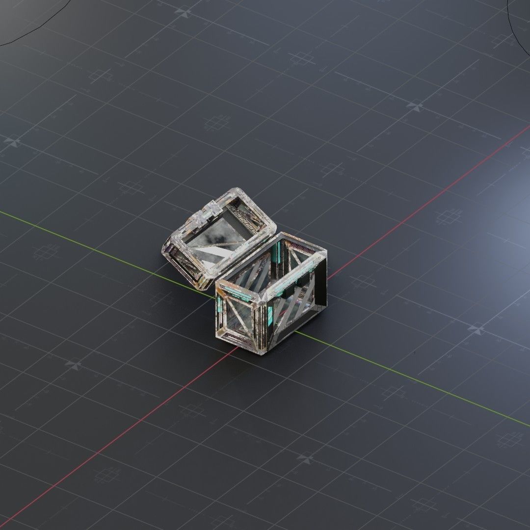 Sci-Fi Crate Box Sci Fi  Pack Bundle Kitbash  Low-poly 3D model_7