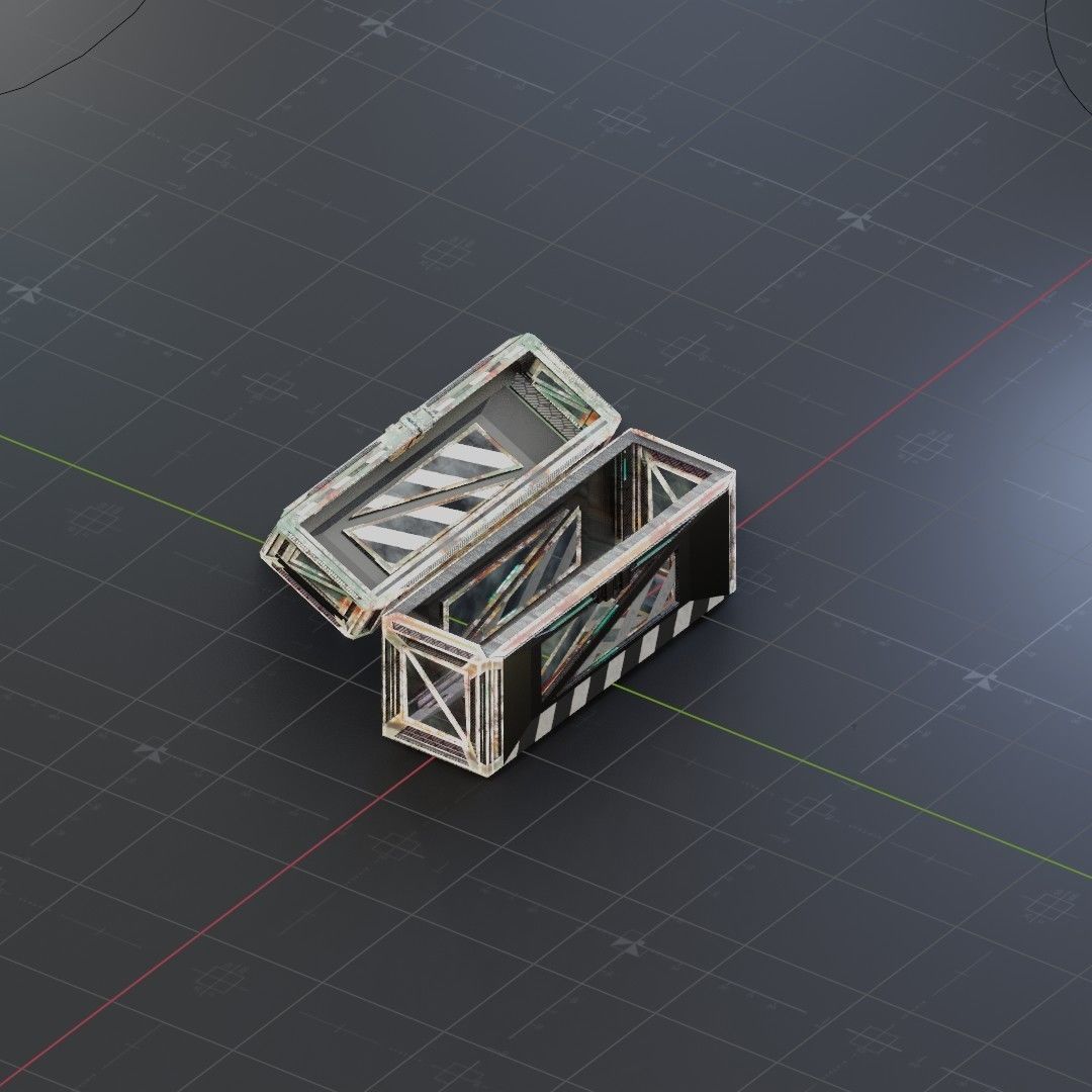 Sci-Fi Crate Box Sci Fi  Pack Bundle Kitbash  Low-poly 3D model_10