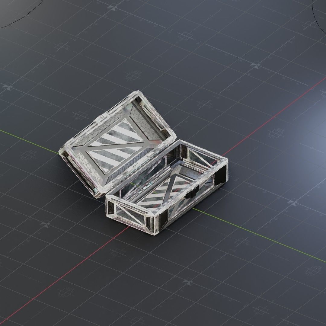 Sci-Fi Crate Box Sci Fi  Pack Bundle Kitbash  Low-poly 3D model_3
