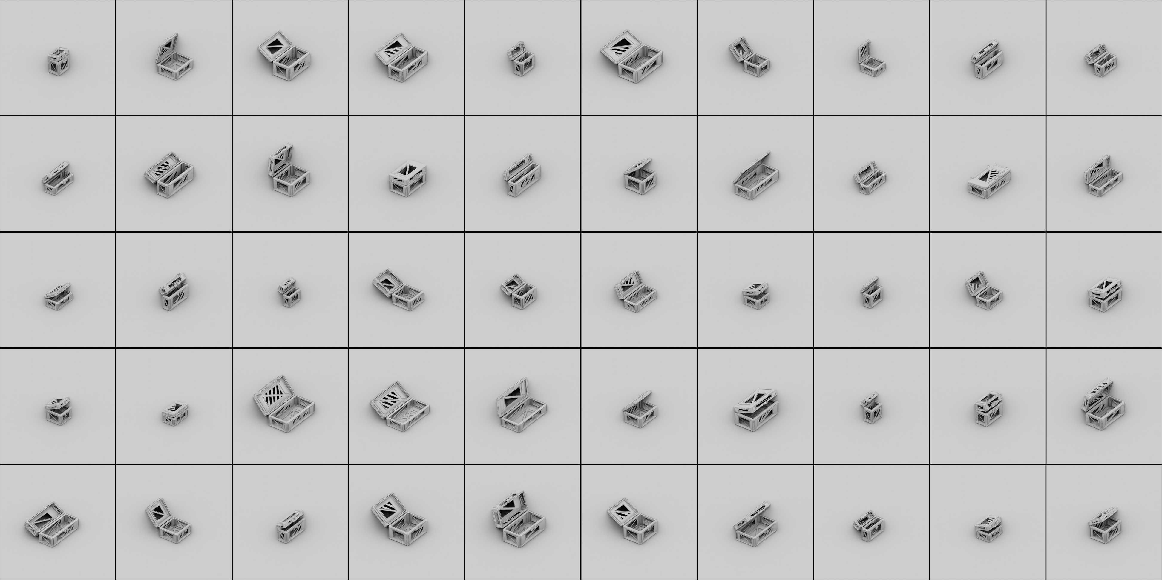 Sci-Fi Crate Box Sci Fi  Pack Bundle Kitbash  Low-poly 3D model_14