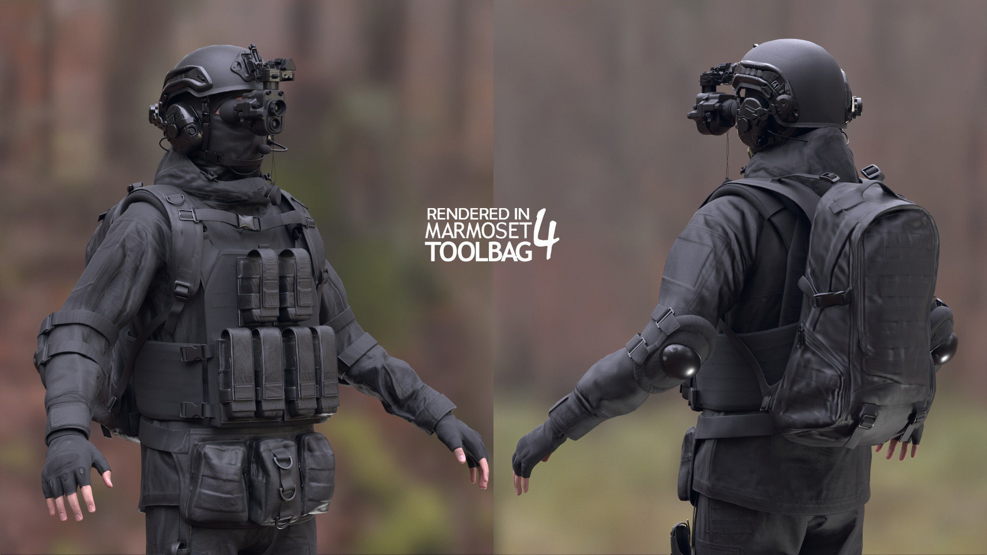 Mens Military Uniforms - Modular - Rigged 3D Model Collection_7
