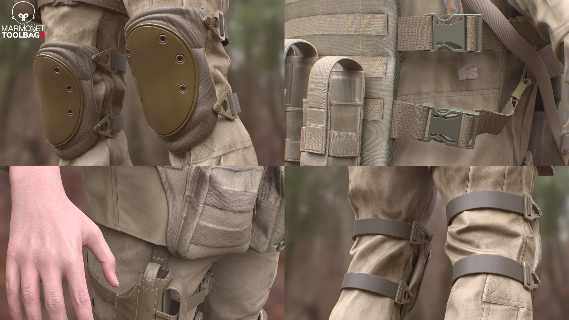 Mens Military Uniforms - Modular - Rigged 3D Model Collection_15