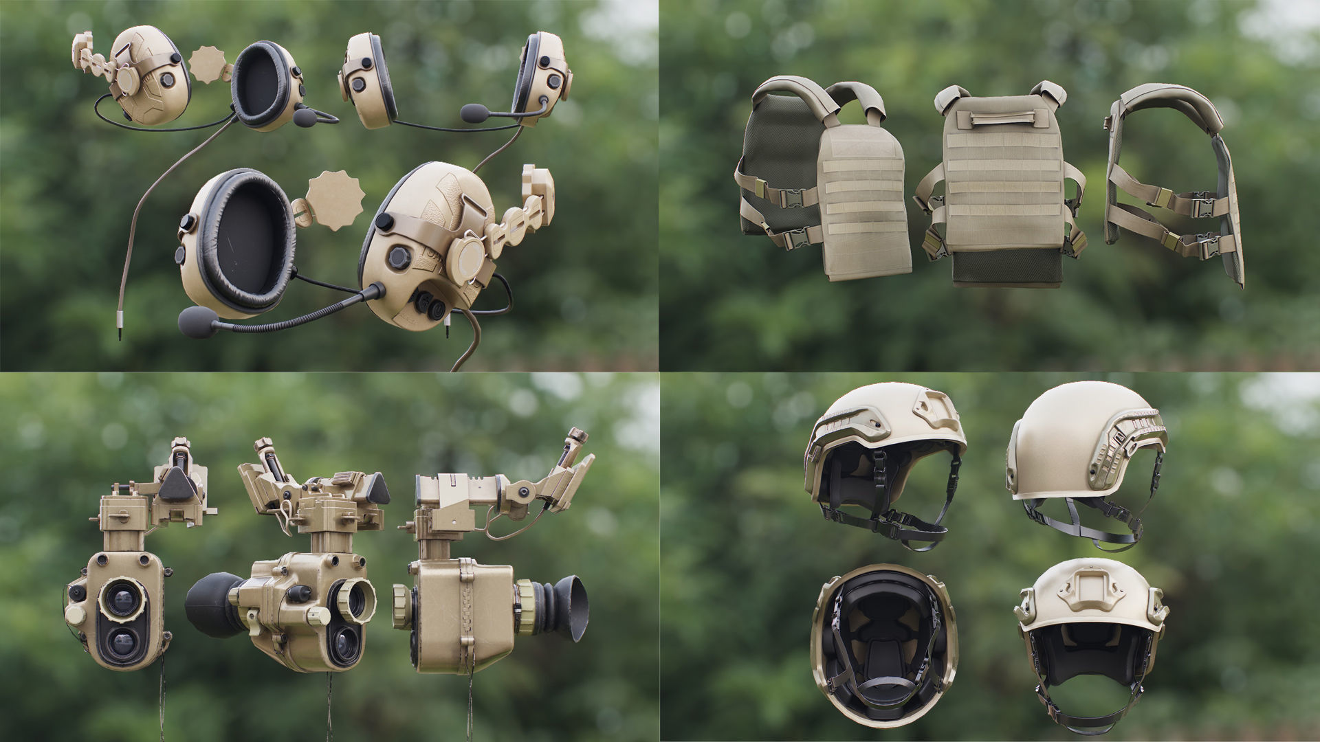 Mens Military Uniforms - Modular - Rigged 3D Model Collection_25