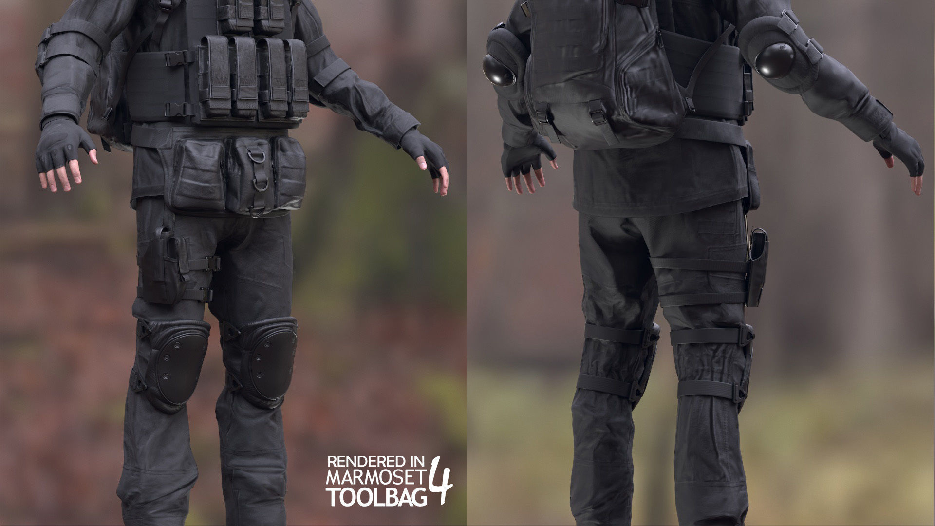 Mens Military Uniforms - Modular - Rigged 3D Model Collection_30