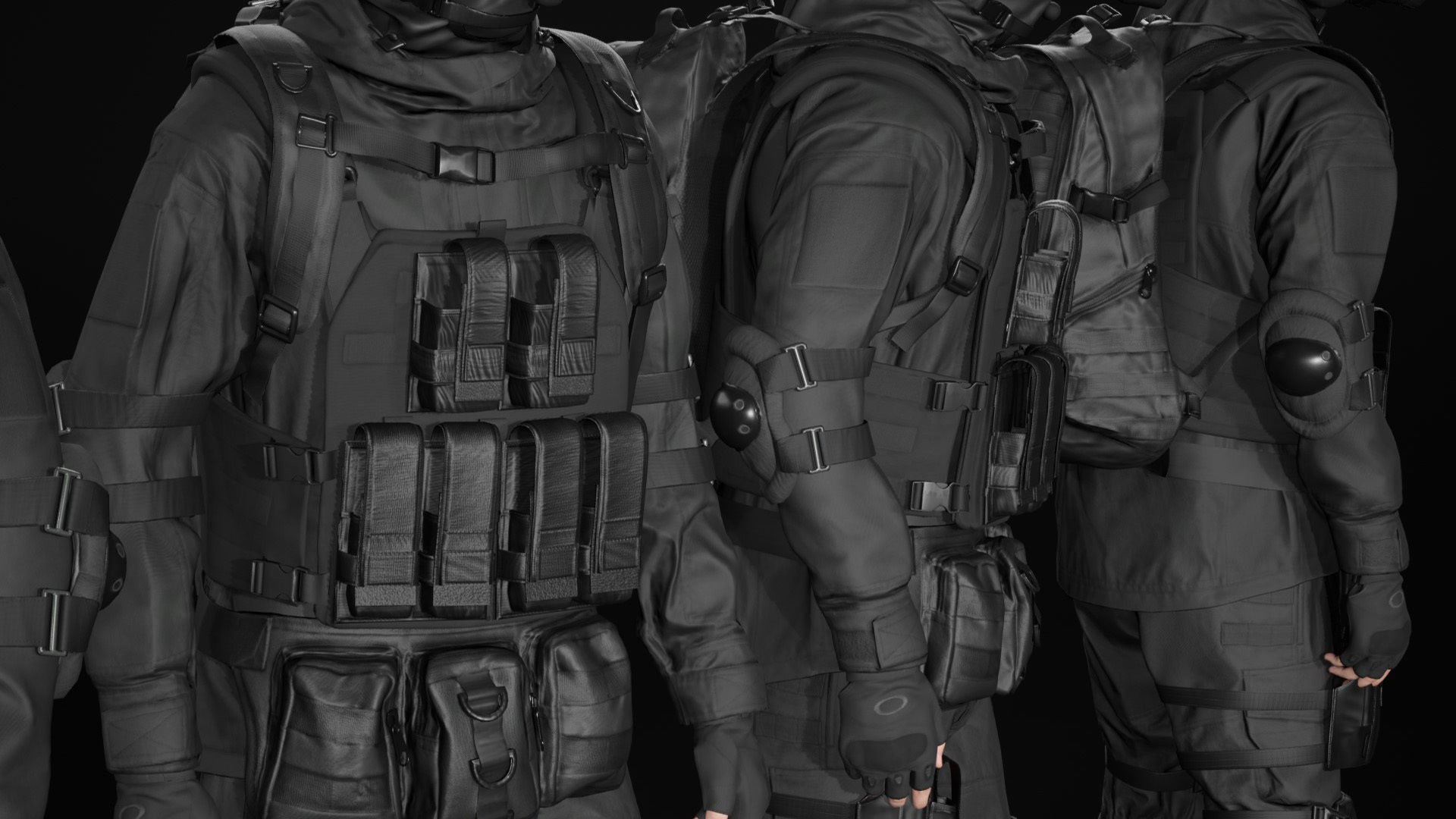 Mens Military Uniforms - Modular - Rigged 3D Model Collection_42