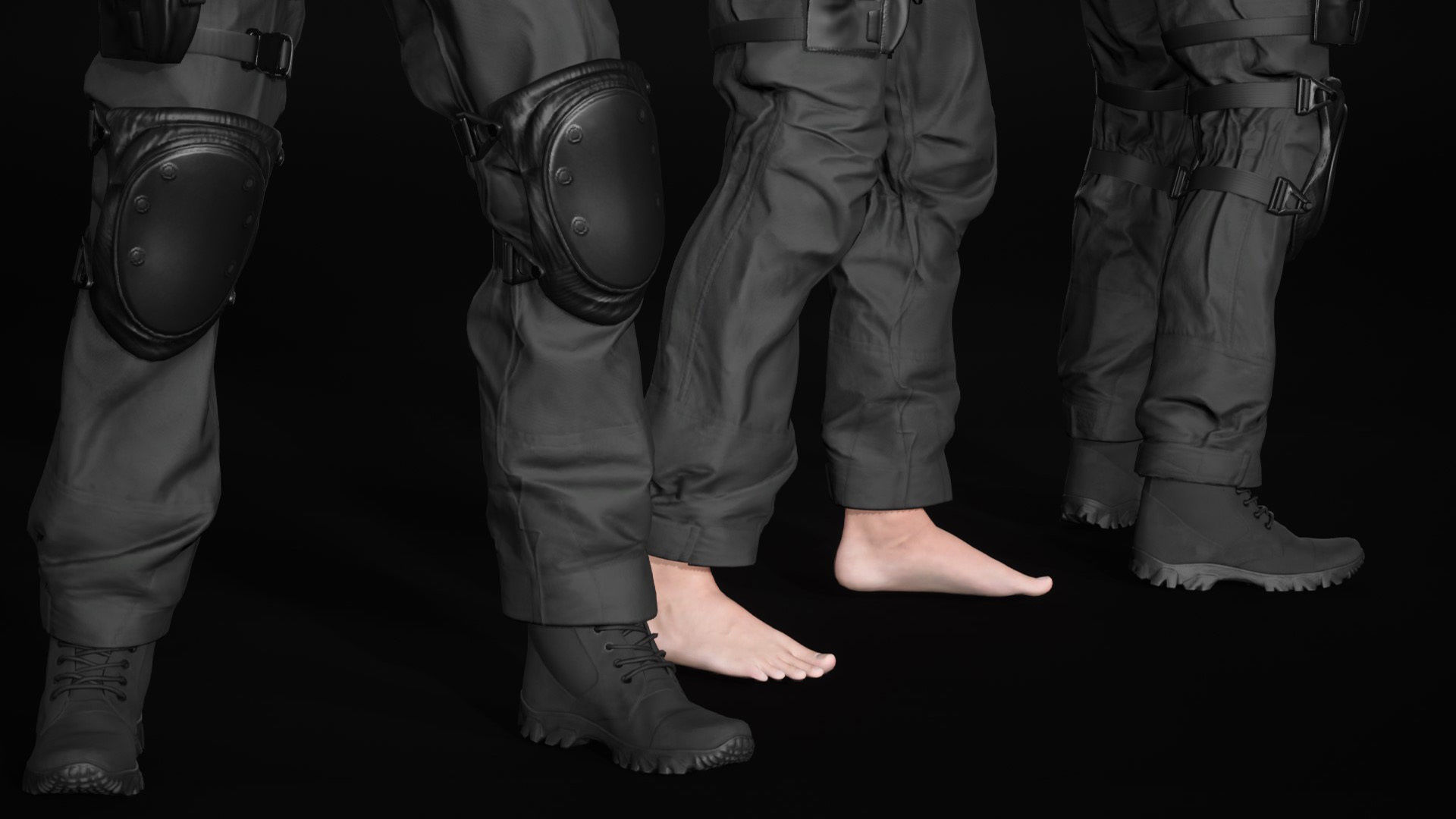 Mens Military Uniforms - Modular - Rigged 3D Model Collection_41