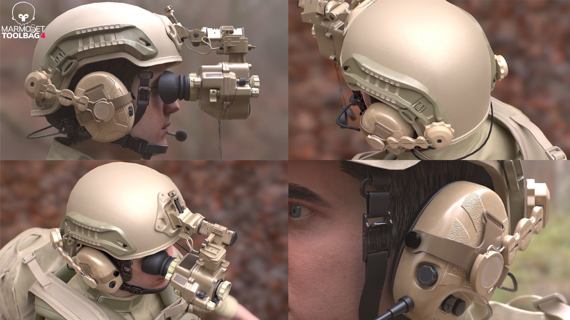 Mens Military Uniforms - Modular - Rigged 3D Model Collection_14