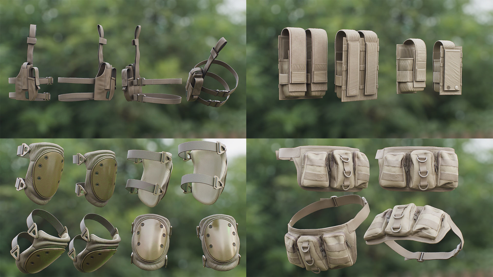 Mens Military Uniforms - Modular - Rigged 3D Model Collection_23