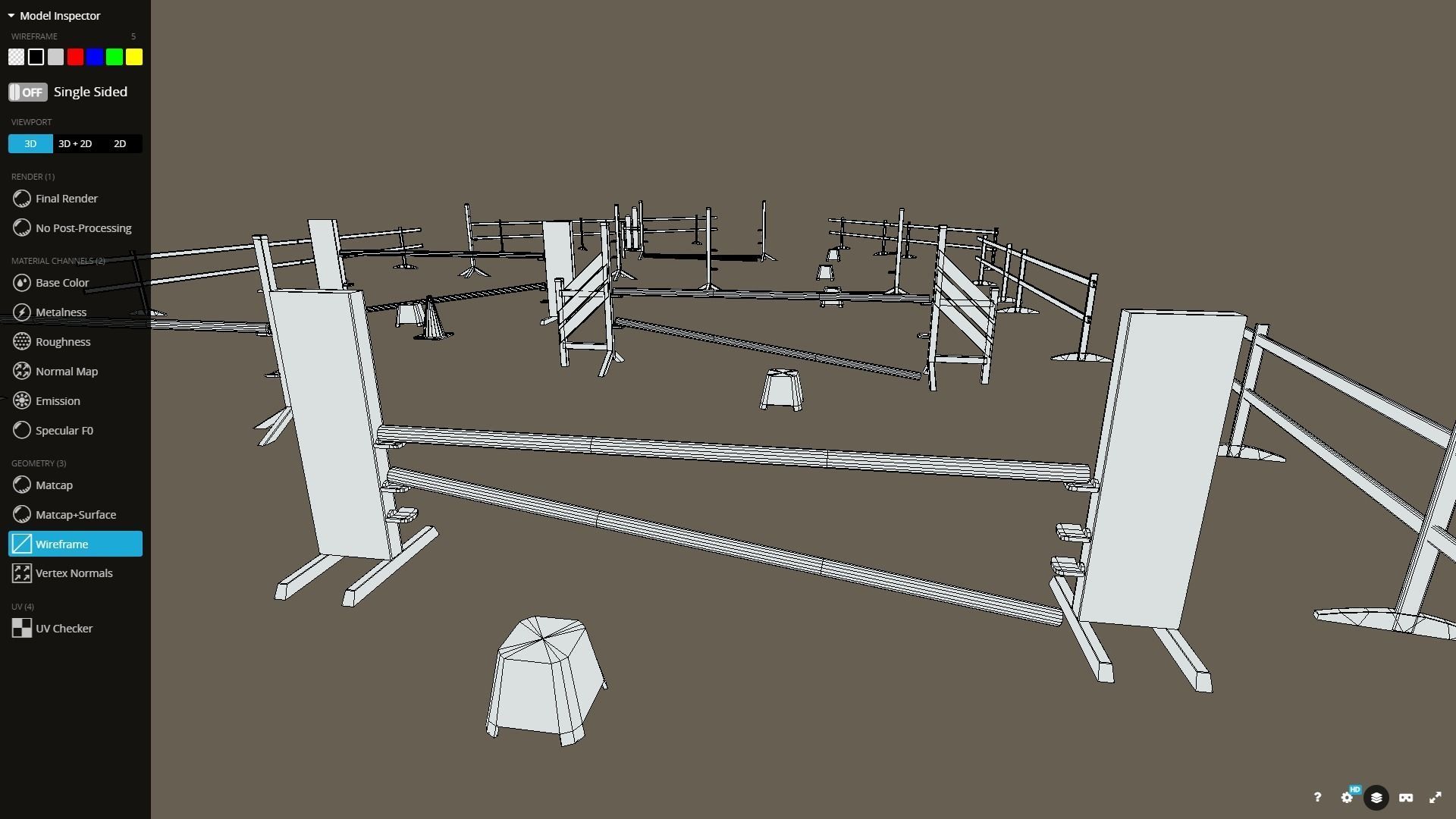 Horse Riding Obstacle Horse jumping Low poly pack Low-poly 3D model_8