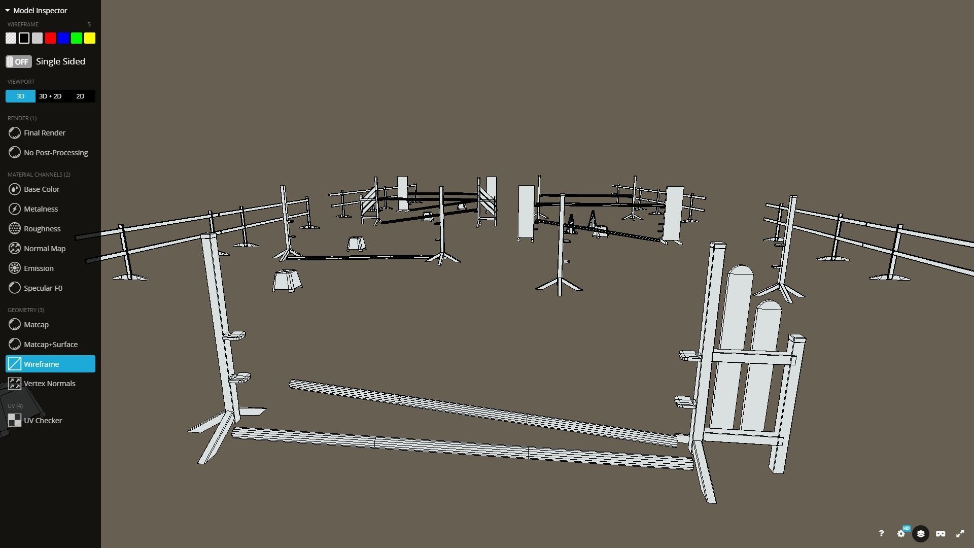 Horse Riding Obstacle Horse jumping Low poly pack Low-poly 3D model_6