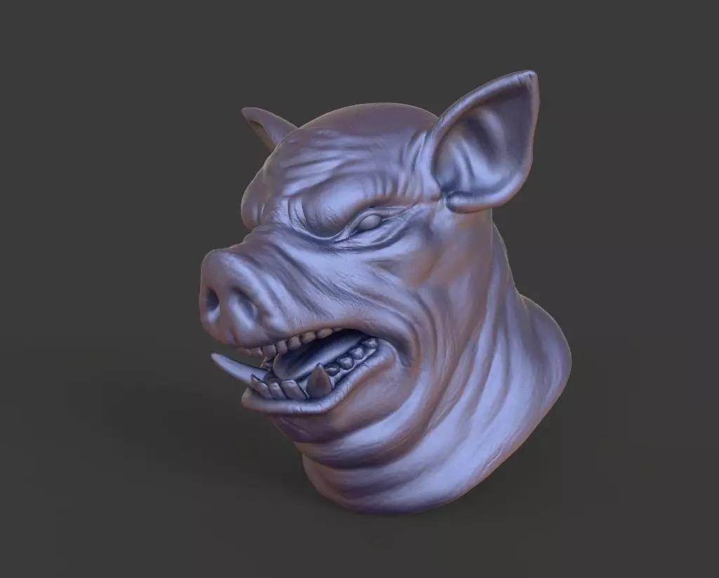 HEAD-Pig2 high poly sculpt 3D model 3D model_0