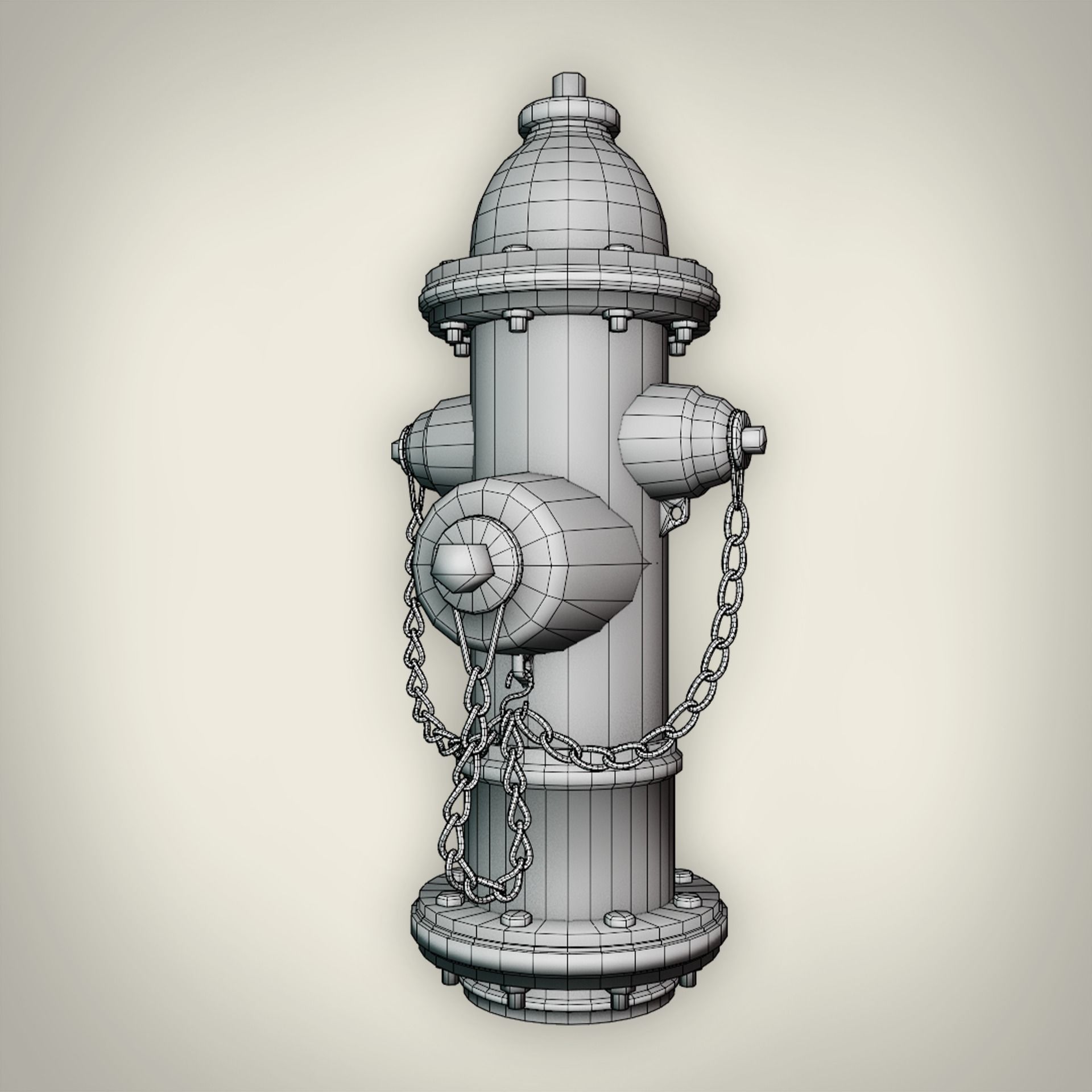 Hydrant Low-poly 3D model_1