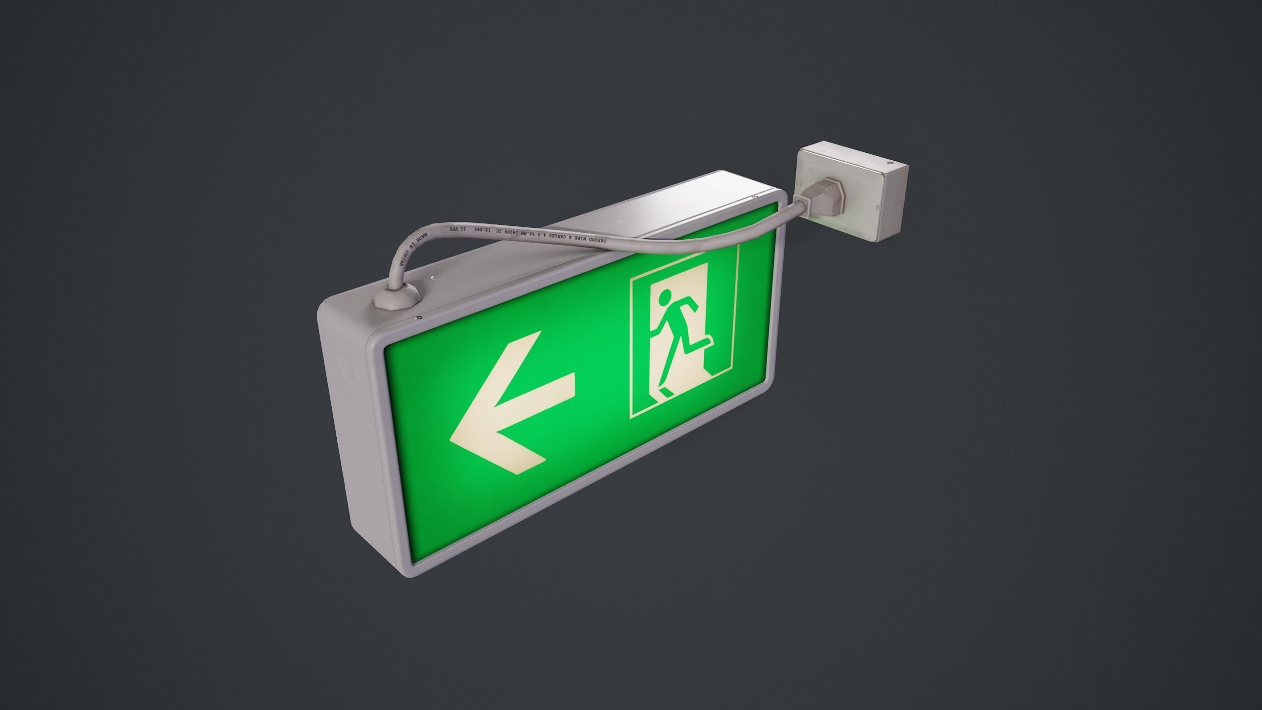 Emergency Exit Sign  Low-poly 3D model_10