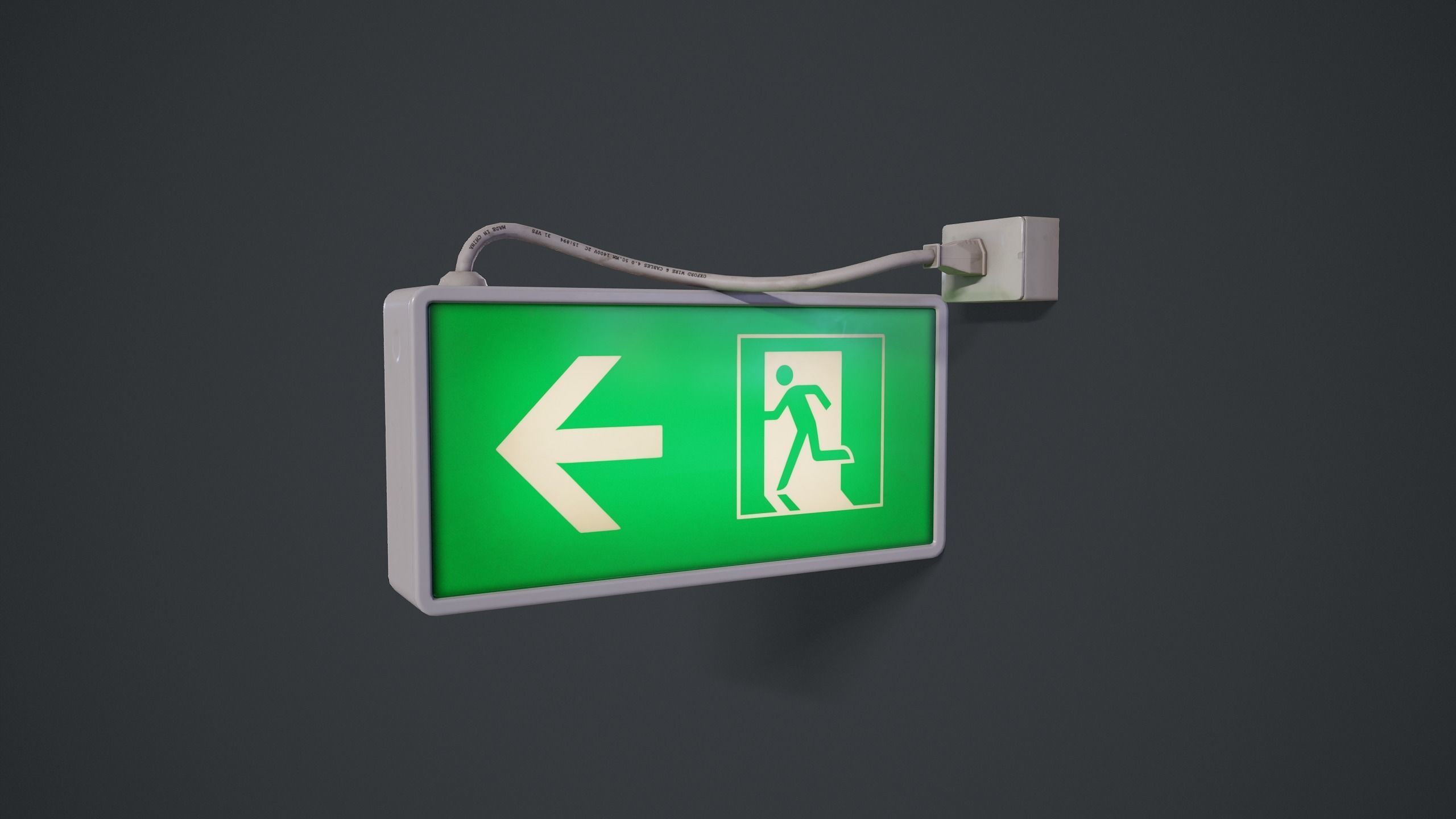 Emergency Exit Sign  Low-poly 3D model_2