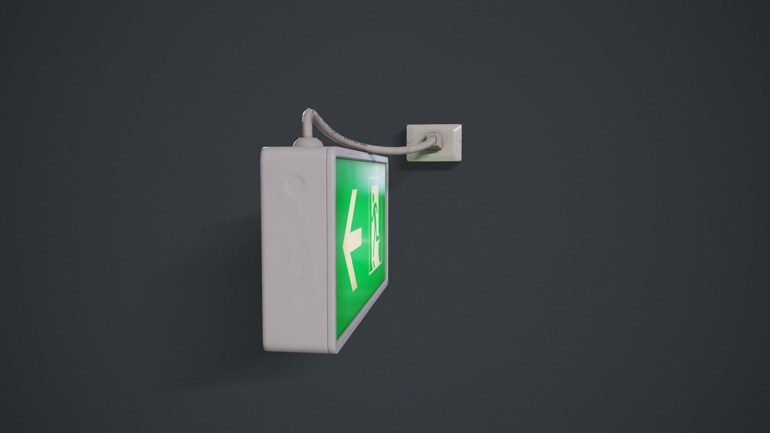 Emergency Exit Sign  Low-poly 3D model_4