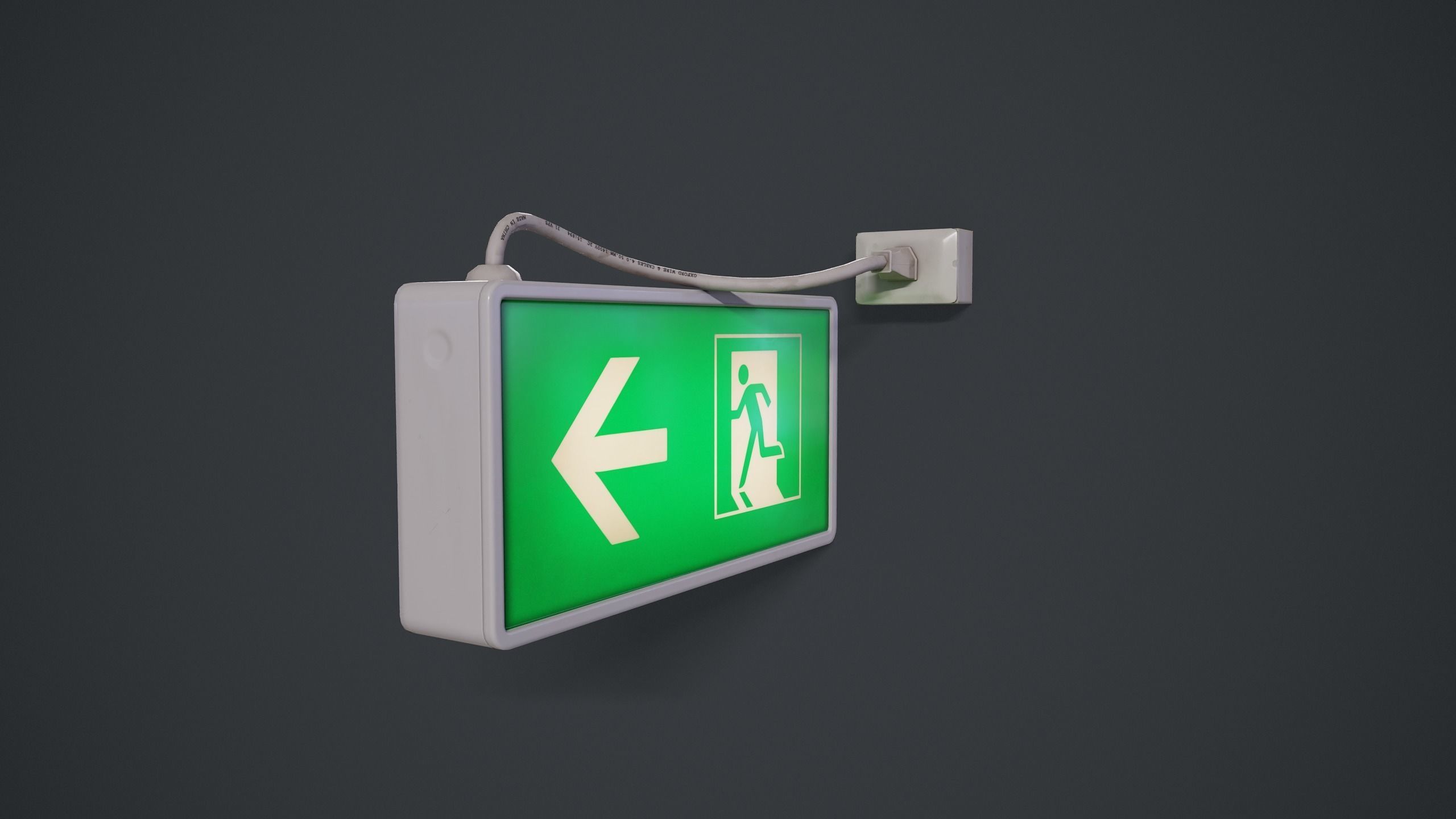 Emergency Exit Sign  Low-poly 3D model_3