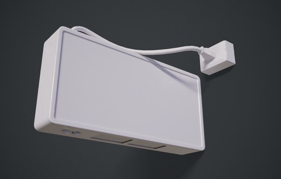 Emergency Exit Sign  Low-poly 3D model_16