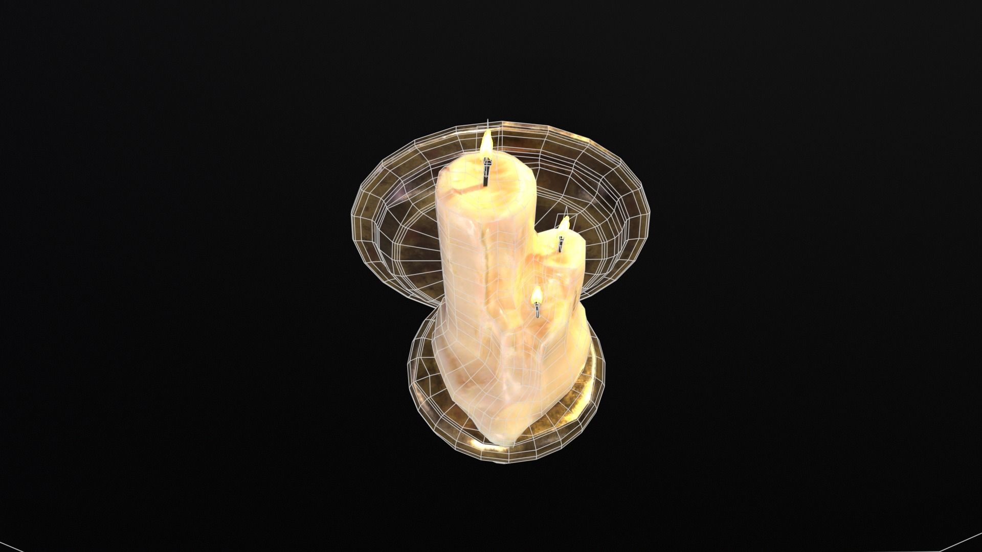 Brass Wall Candle Holder Low-poly 3D model_15