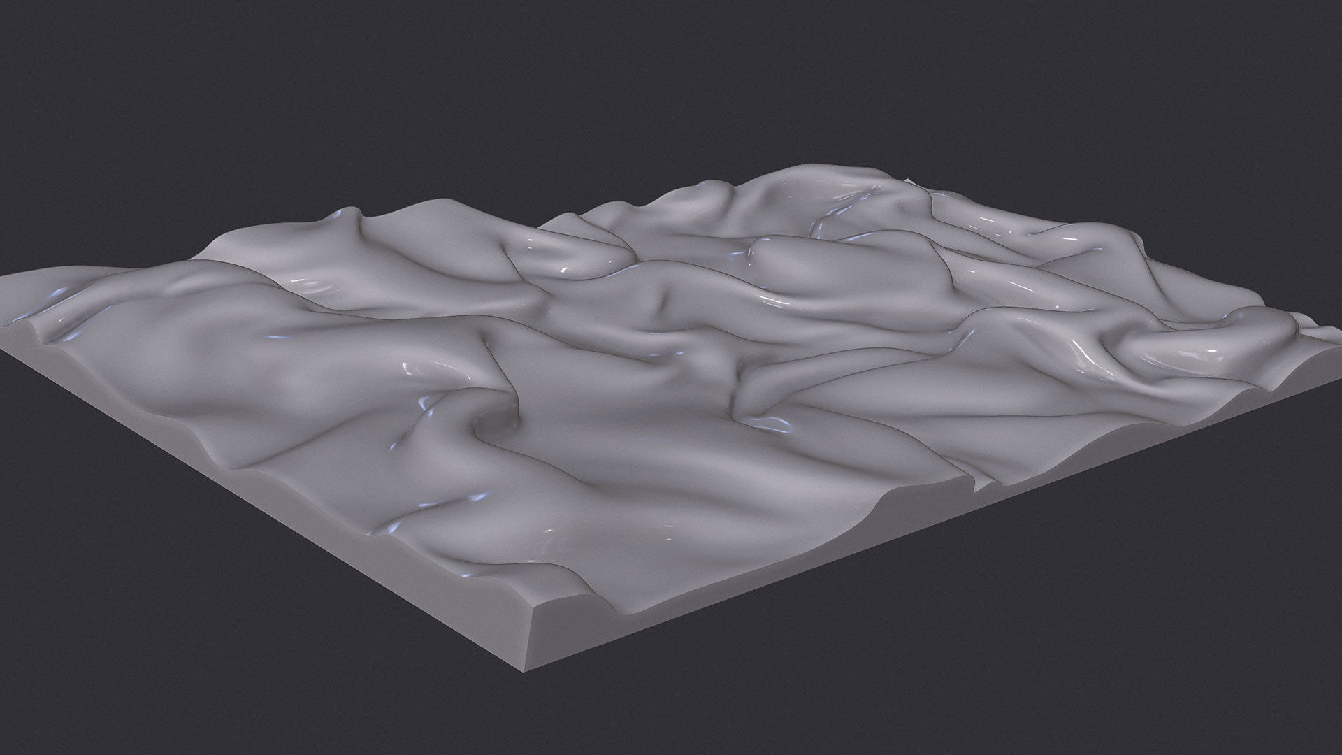 Drapery Wall Art Panel  for cnc carving 3D print model_3