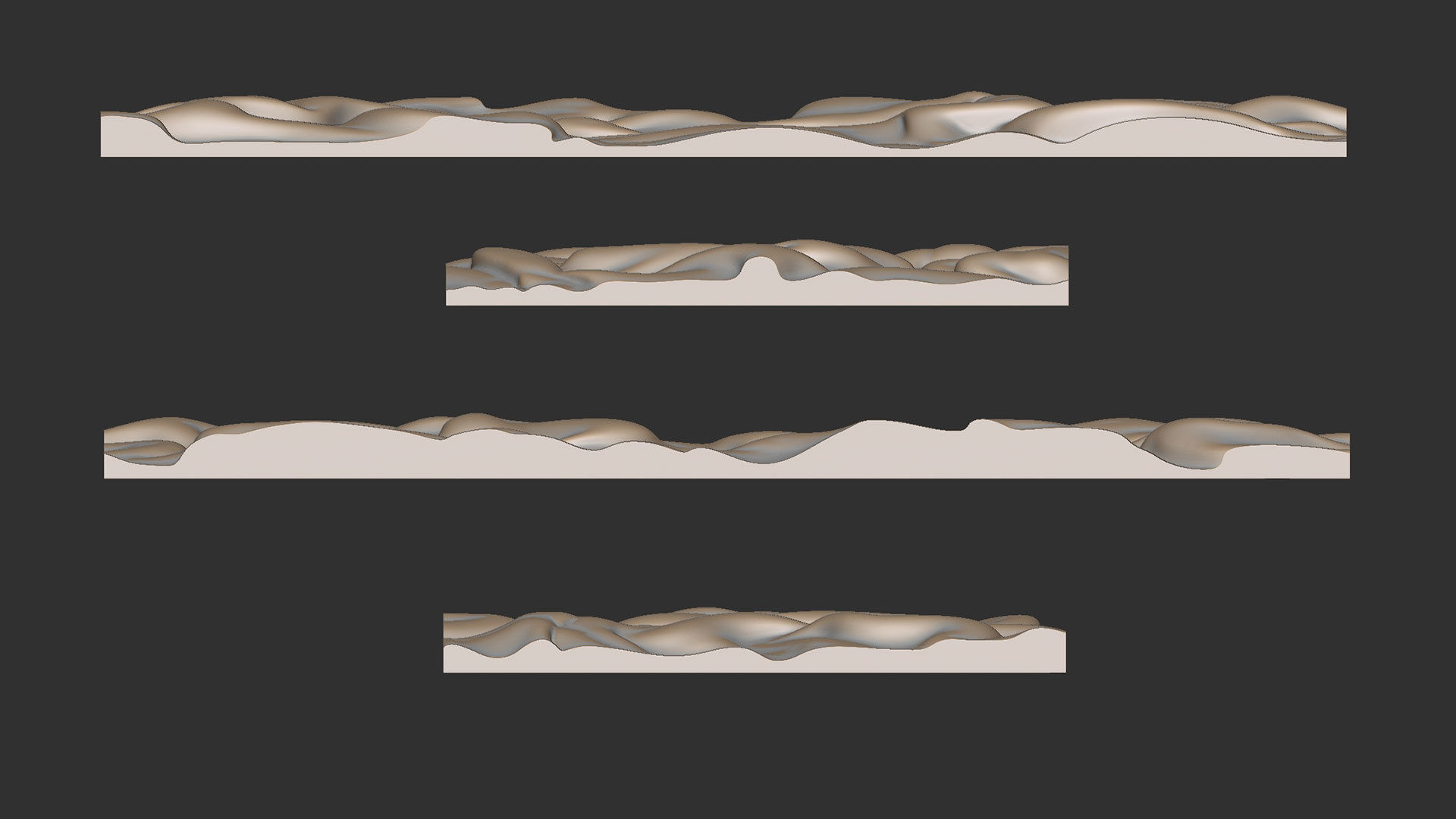 Drapery Wall Art Panel  for cnc carving 3D print model_7