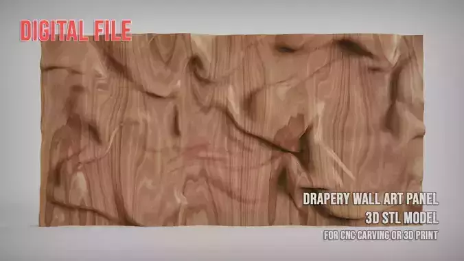 Drapery Wall Art Panel  for cnc carving 3D print model