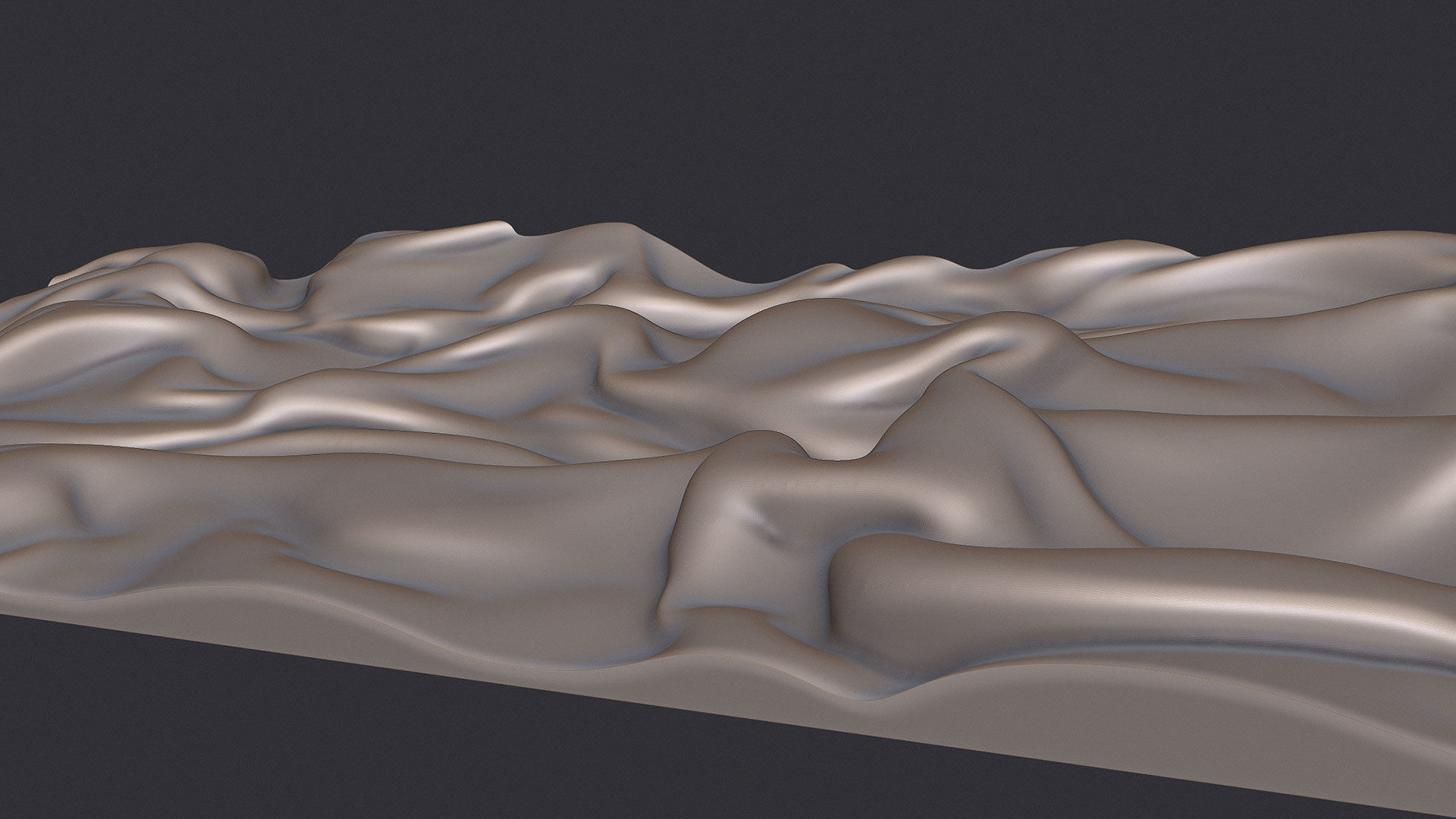 Drapery Wall Art Panel  for cnc carving 3D print model_8