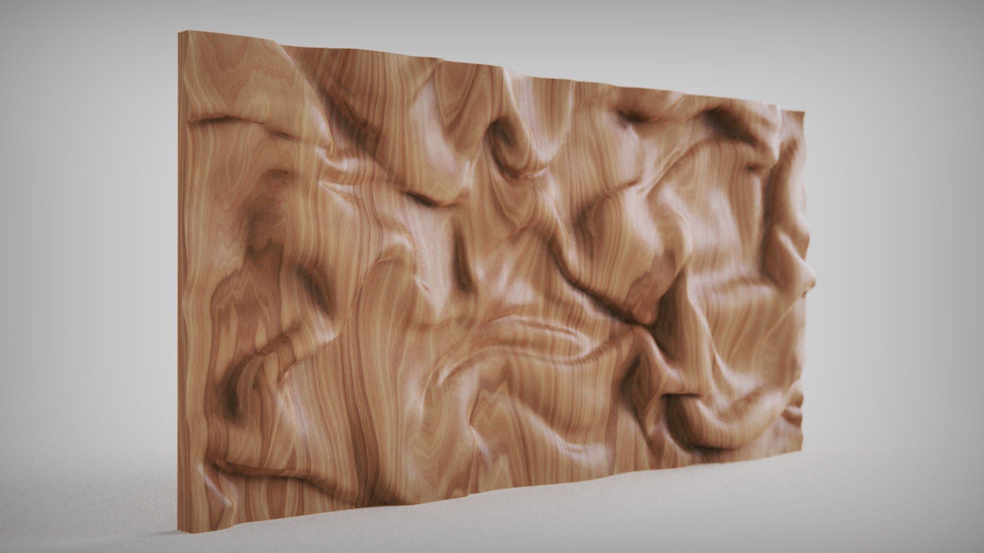 Drapery Wall Art Panel  for cnc carving 3D print model_1