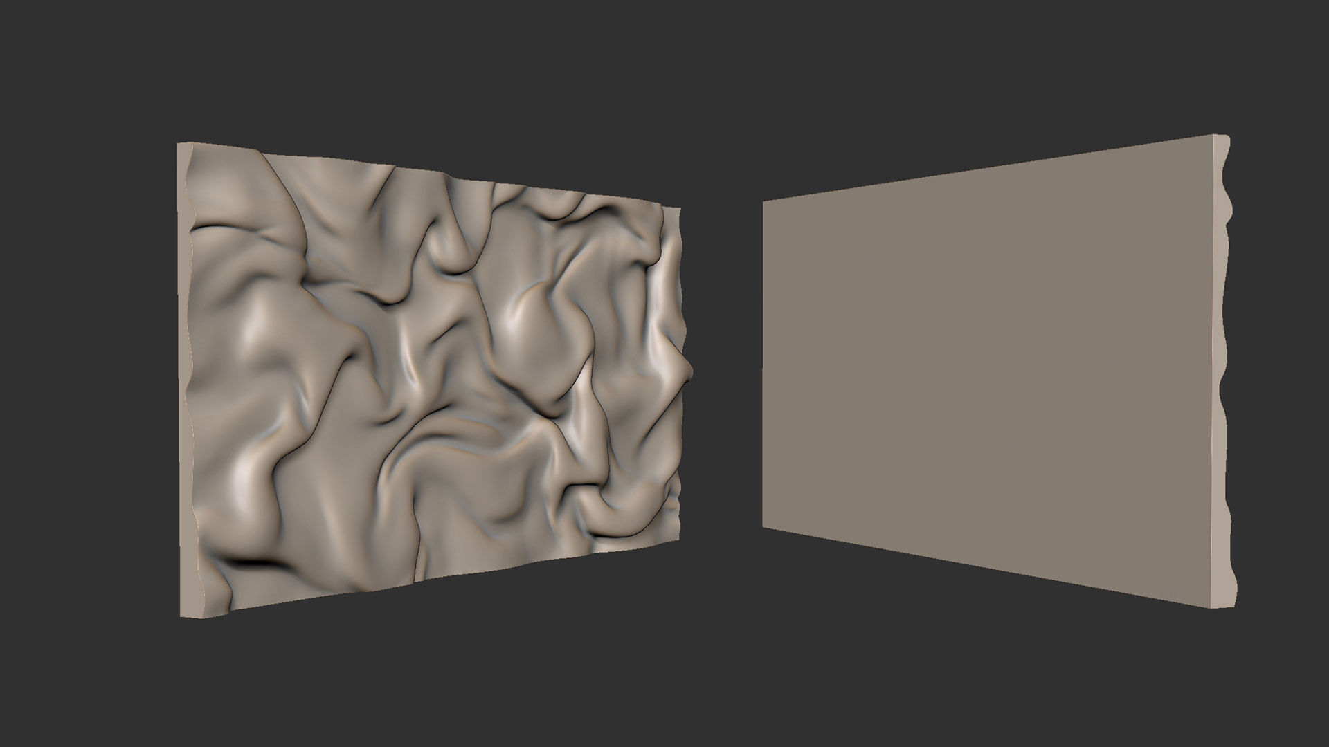 Drapery Wall Art Panel  for cnc carving 3D print model_6