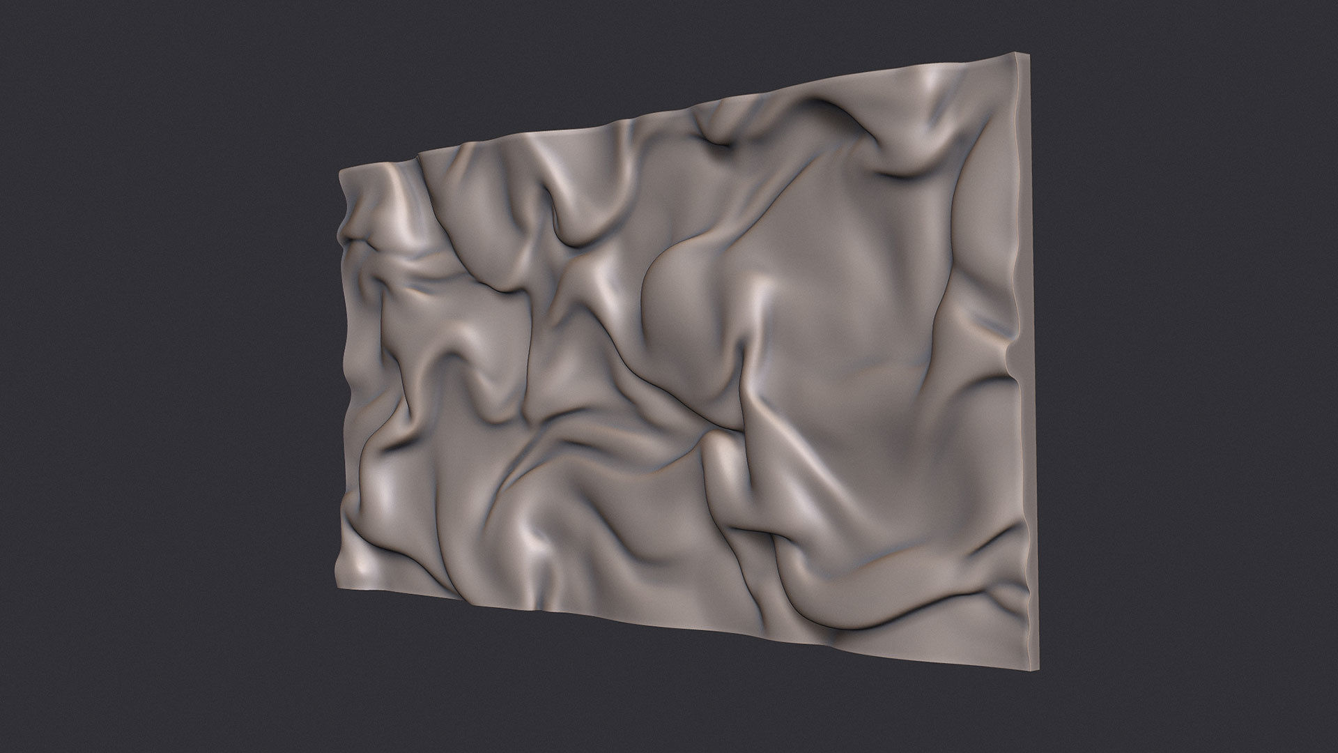 Drapery Wall Art Panel  for cnc carving 3D print model_9