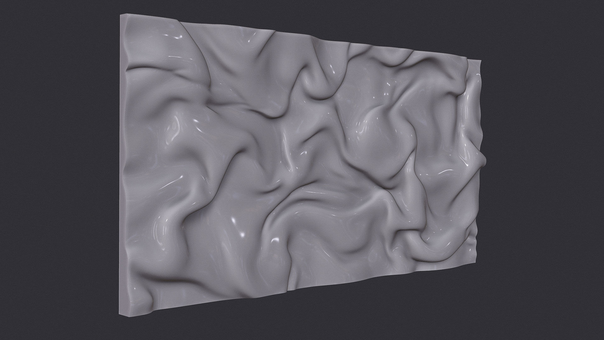 Drapery Wall Art Panel  for cnc carving 3D print model_4