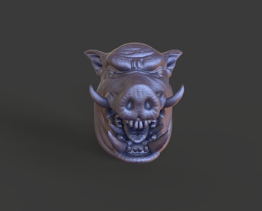 HEAD-Pig4 high poly sculpt 3D model 3D model_3