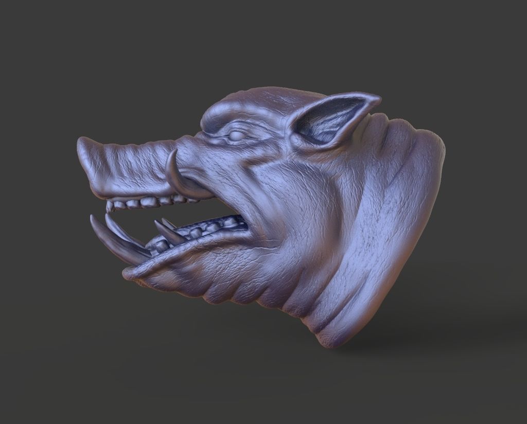 HEAD-Pig4 high poly sculpt 3D model 3D model_2