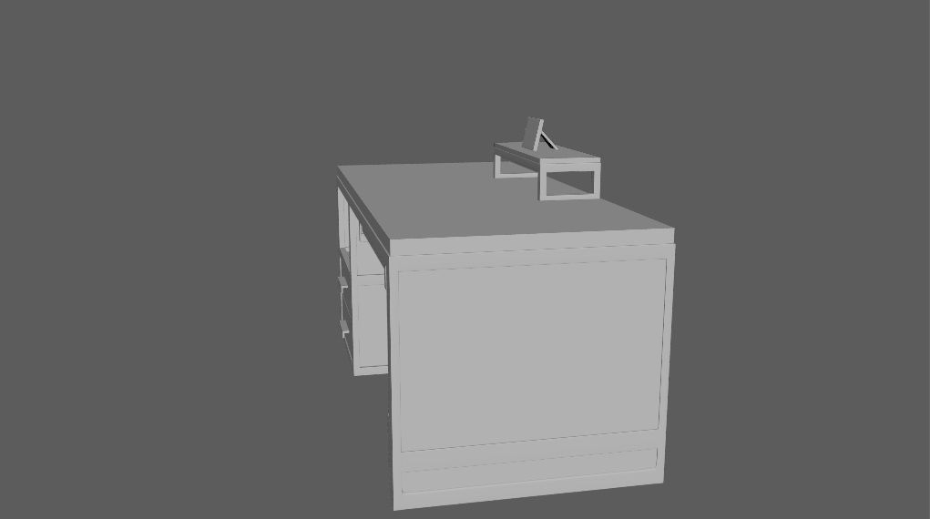 computer desk model Free low-poly 3D model_10