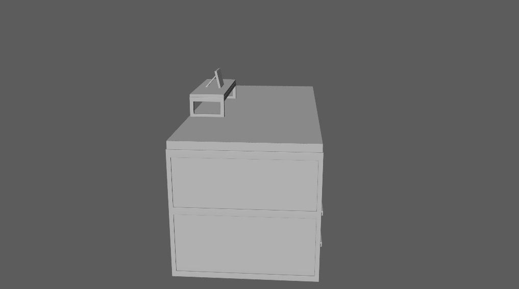 computer desk model Free low-poly 3D model_13