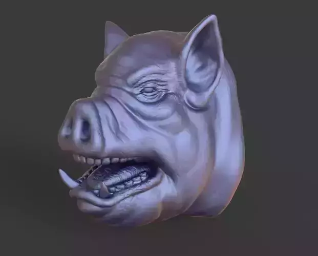 HEAD-Pig7  high poly sculpt 3D model