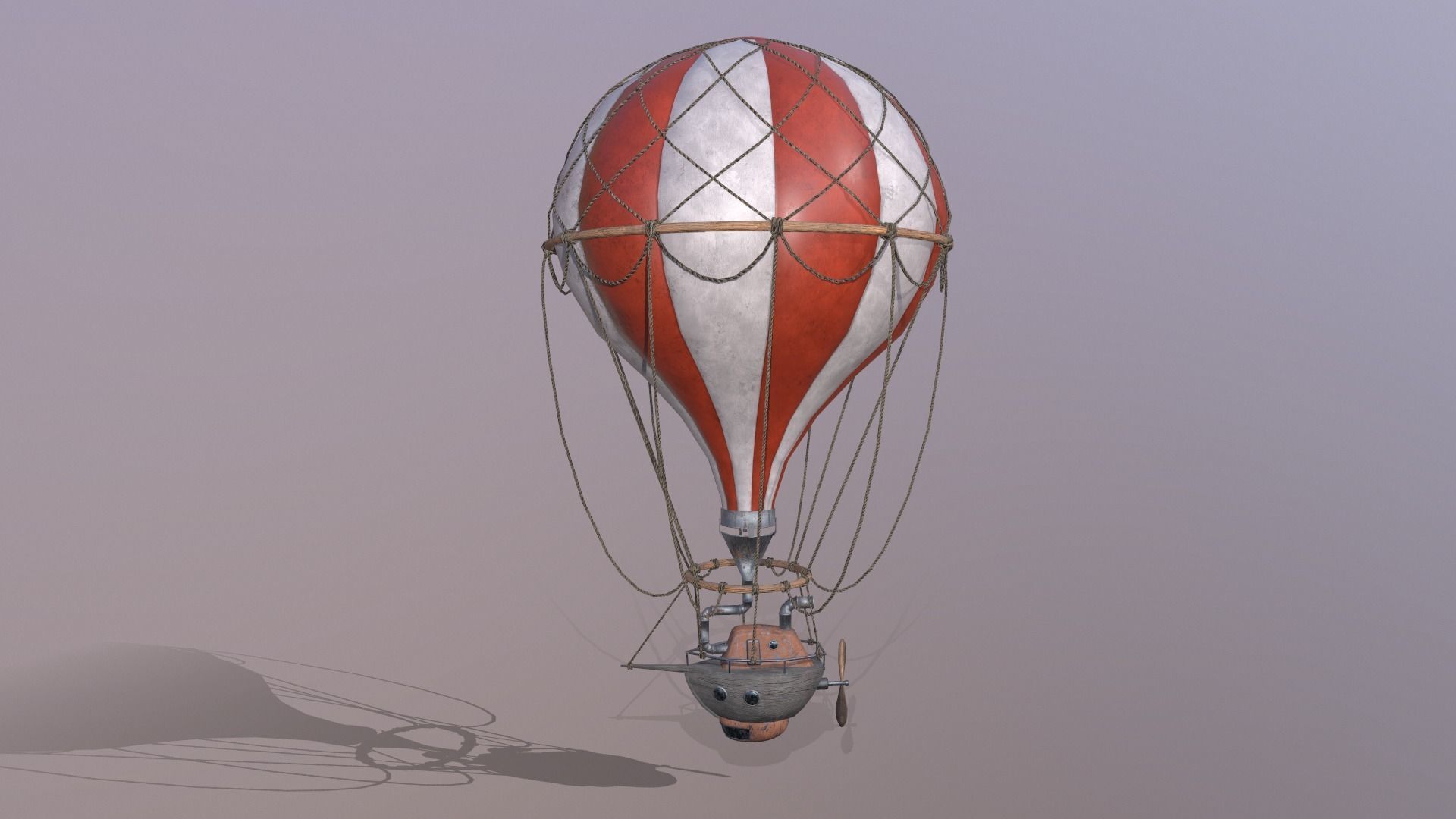 Air Balloon Low-poly 3D model_2