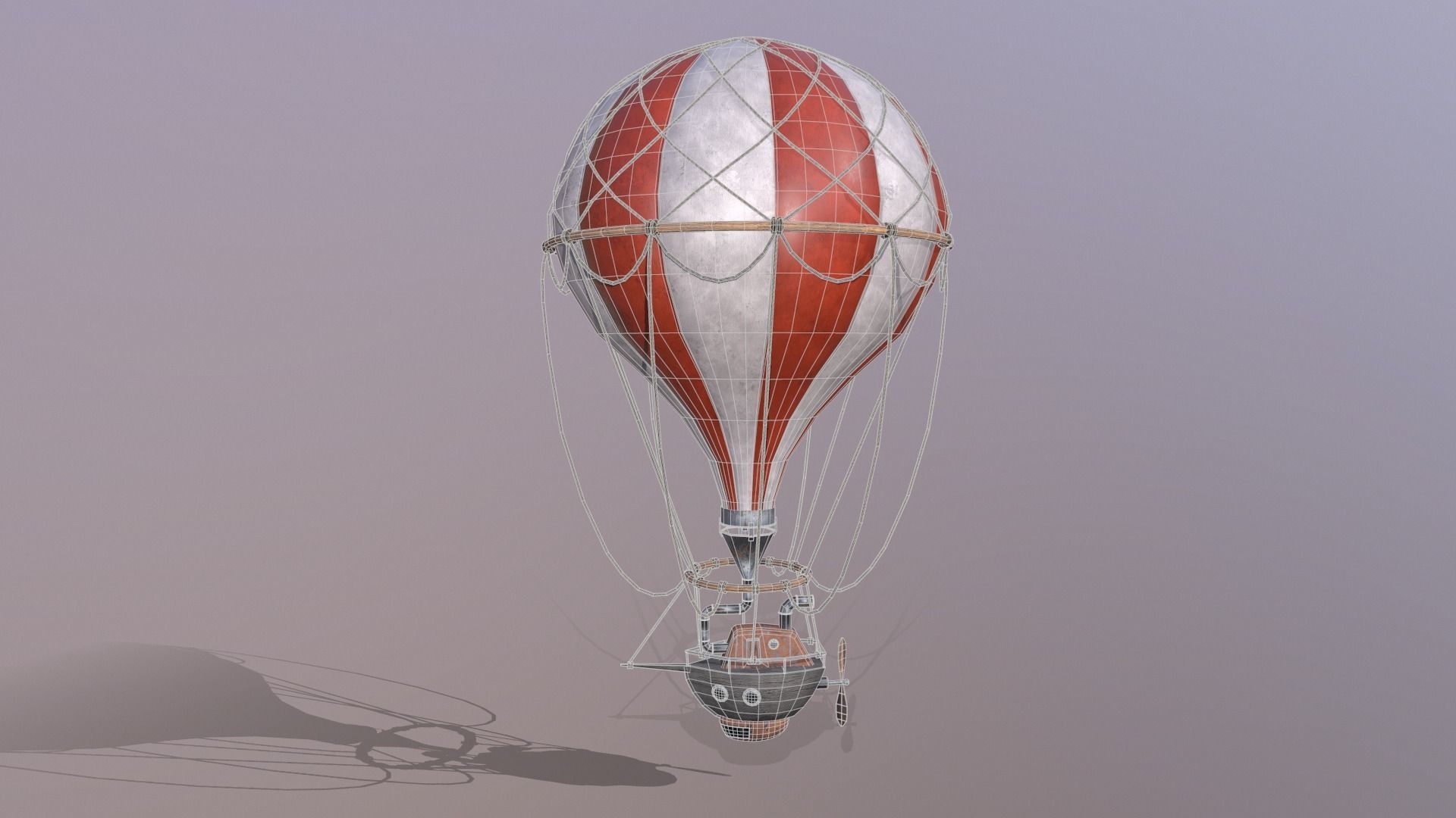 Air Balloon Low-poly 3D model_7