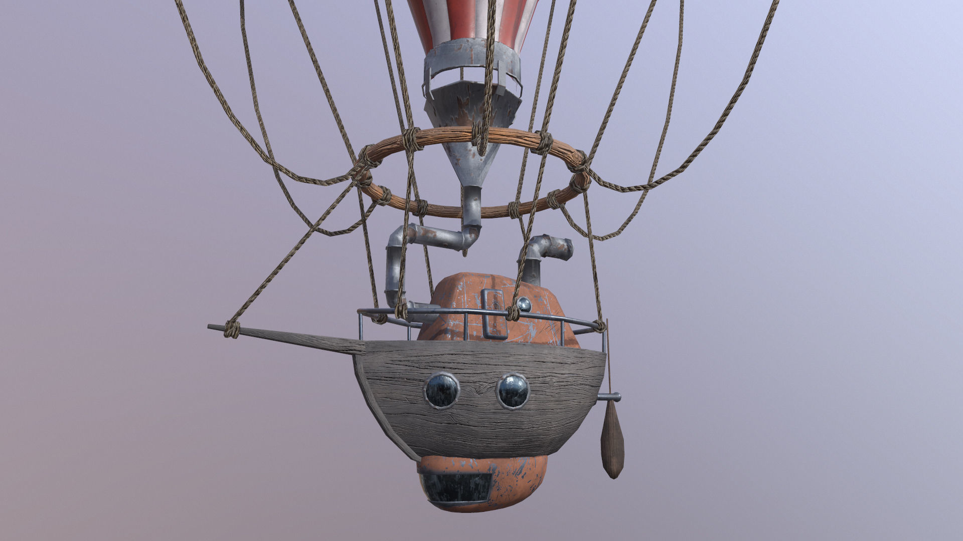 Air Balloon Low-poly 3D model_5